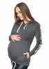 MijaCulture Casual 3 in1 Maternity and Nursing Pullover Sweatshirt with Print 4110 Graphit / Happy